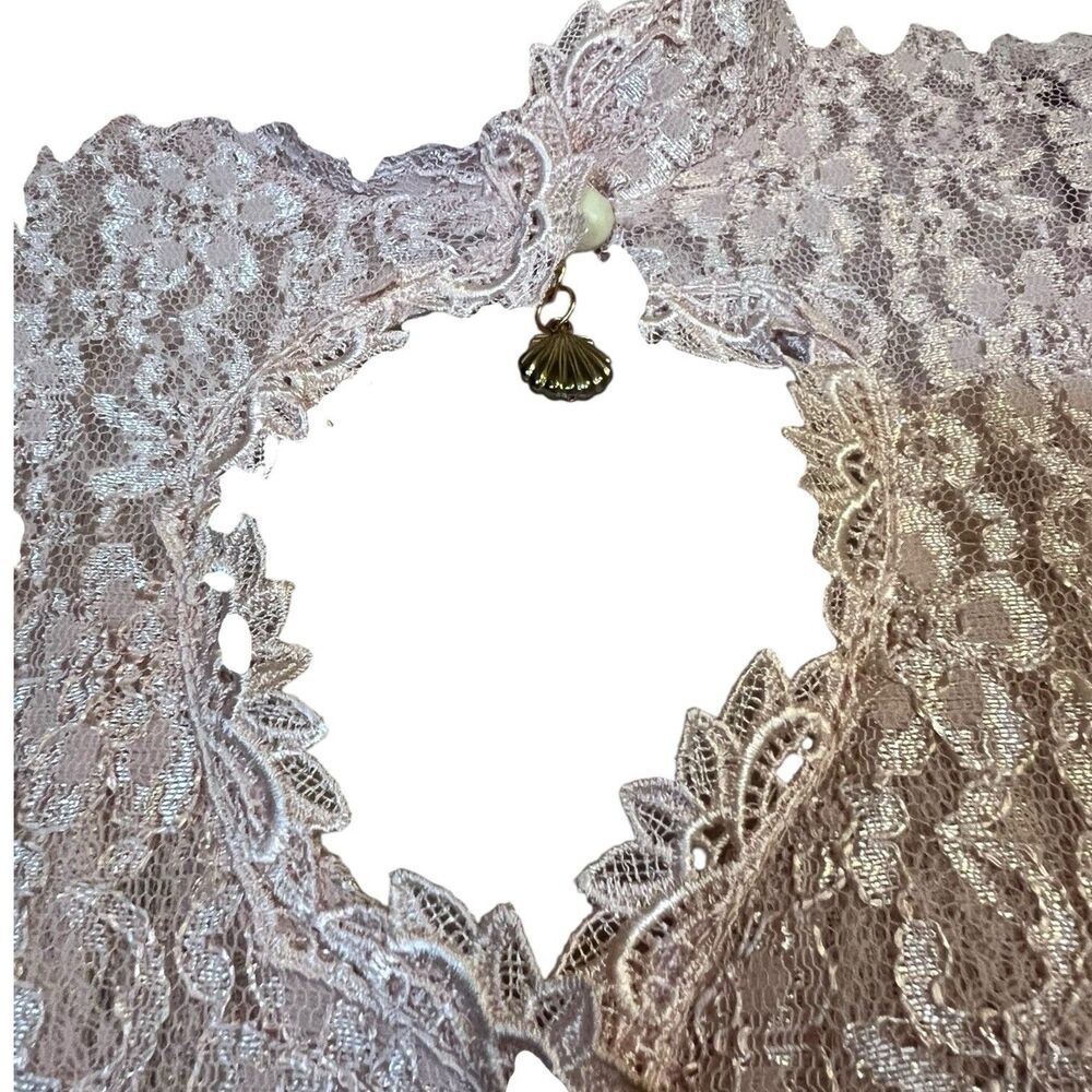 Lace Maxi Dress Vintage Long Sleeve Size 5 Blush Pink Coquette Formal Wear - Picture 9 of 16